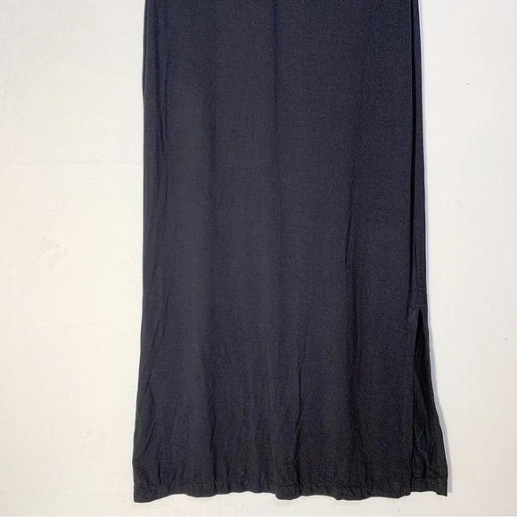 Chico’s Stretch Jersey Cap Sleeve Black Maxi Dress - Picture 5 of 7